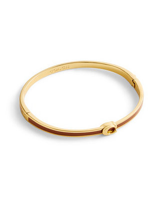 Gold-Tone Signature C Enamel Bangle Bracelet | Macy's