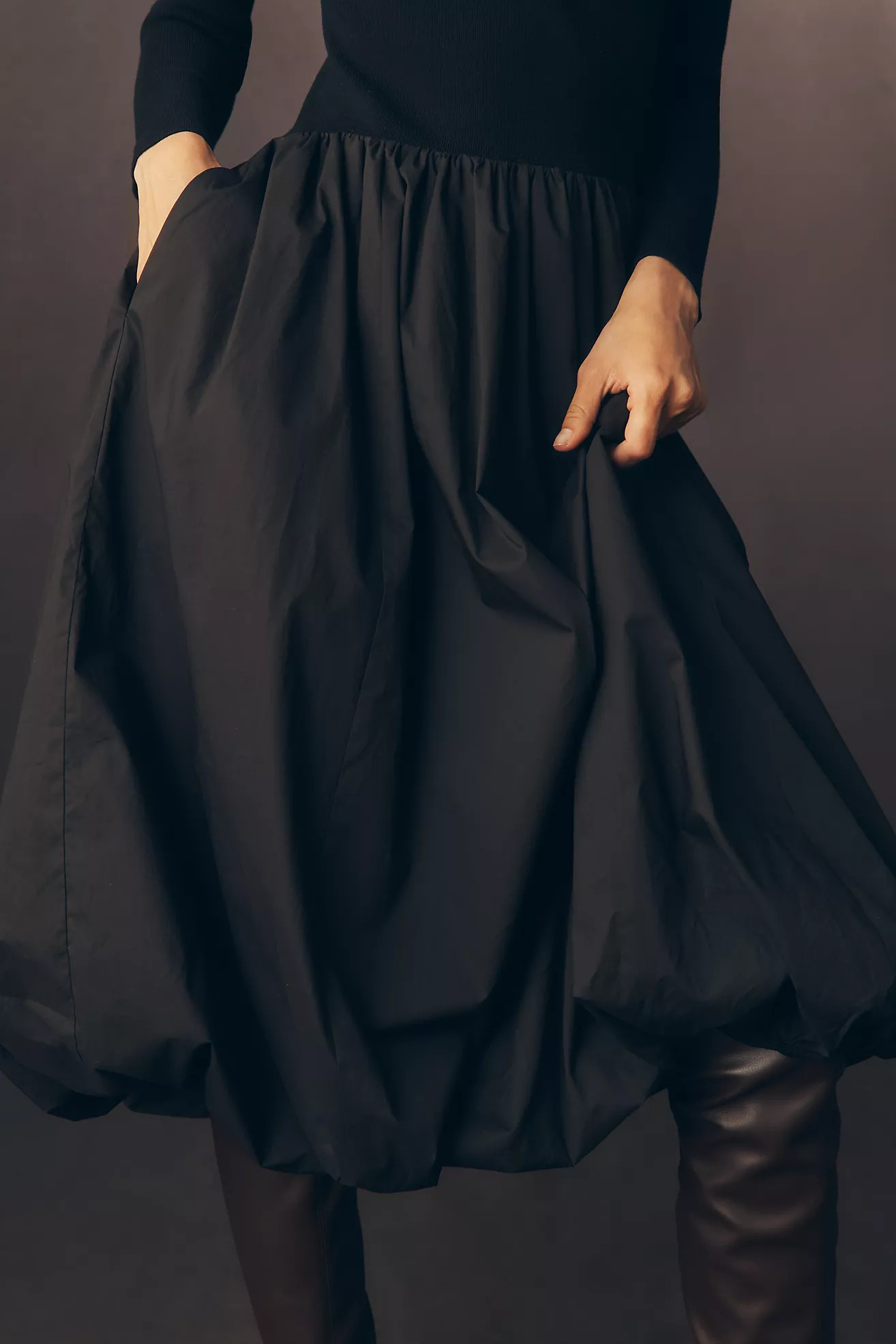 Rails Romana Knit Bubble-Hem Midi Dress | Anthropologie (US)