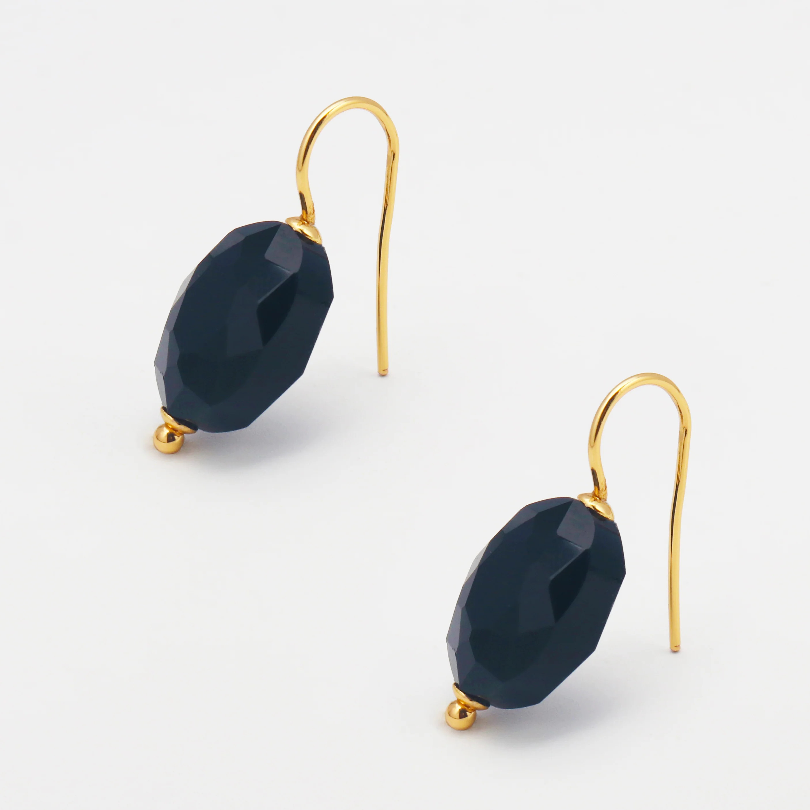 Faceted Black Glass Drop Earrings | Lauren Amble Designs
