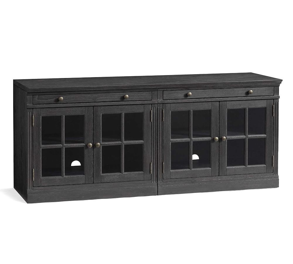 Livingston Media Console with Glass Cabinets (70'') | Pottery Barn (US)