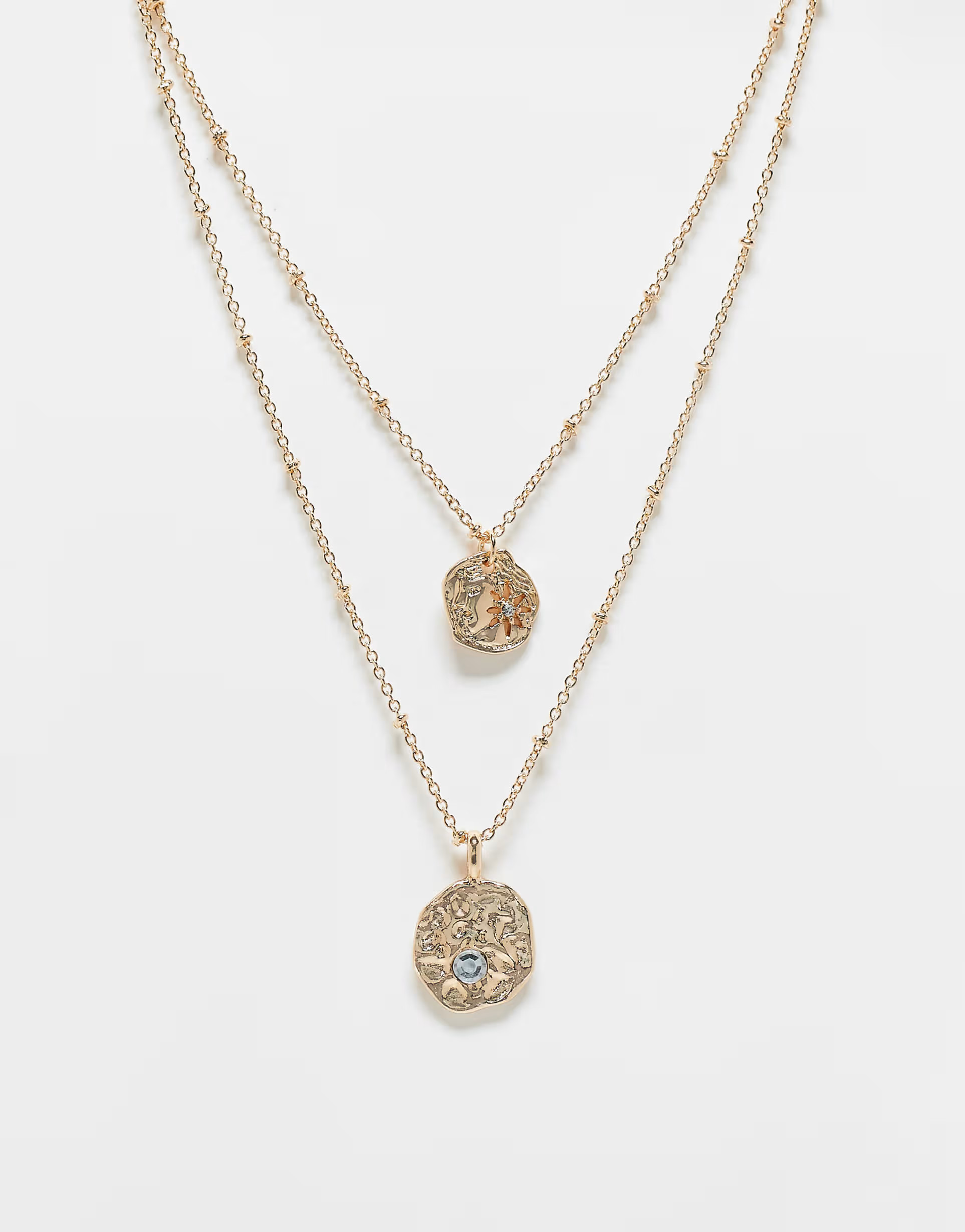 Home› Search results for Nexklace› ASOS DESIGN multirow necklace with chain and celestial des... | ASOS (Global)