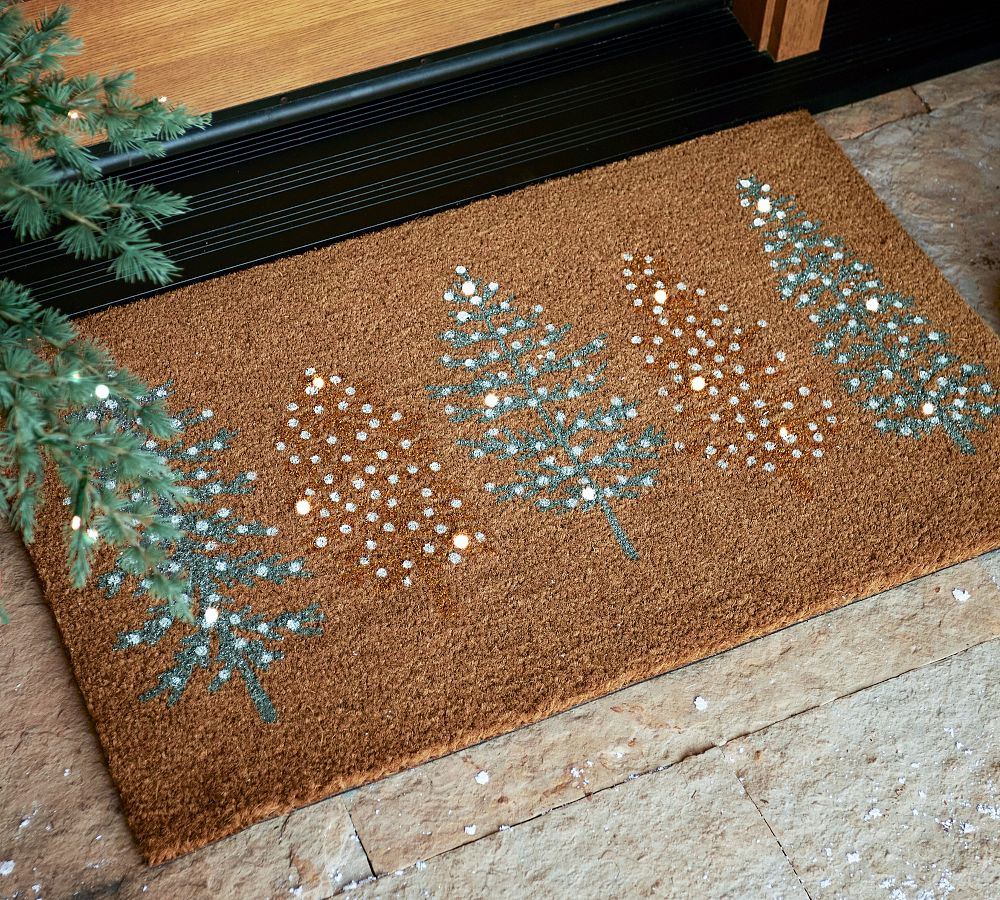 Metallic Trees Light Up Doormat | Pottery Barn (US)