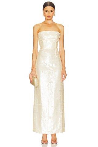 Sabina Musayev Solance Dress in Champagne from Revolve.com | Revolve Clothing (Global)