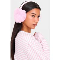 Pink Faux Fur Heart Ear Muffs | PrettyLittleThing US