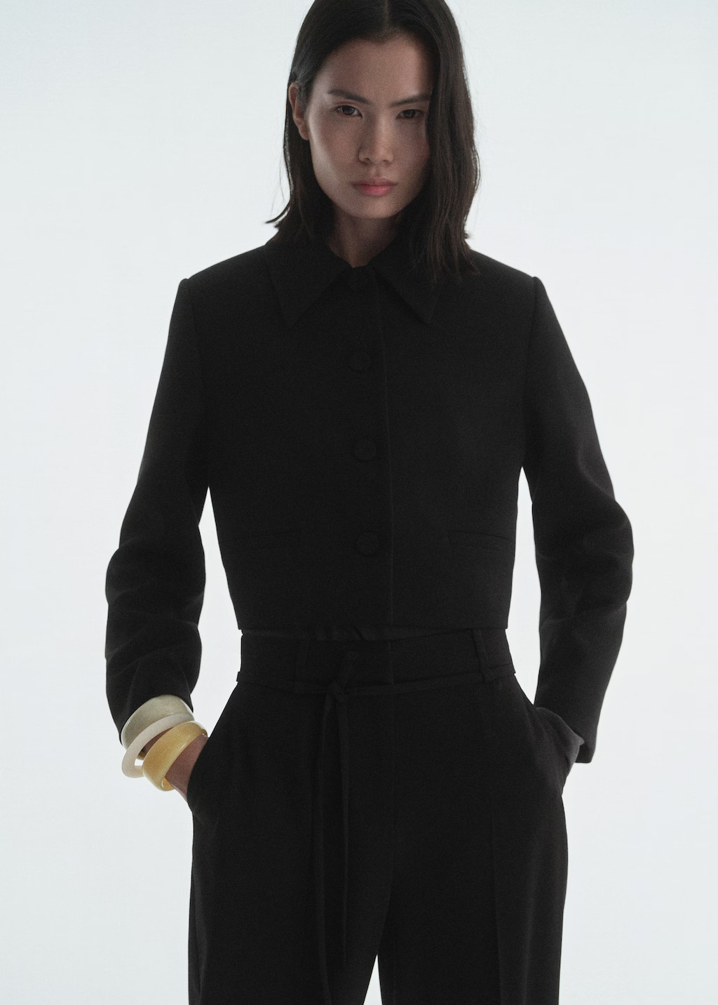 Crop lapel suit jacket - Women | MANGO USA | Mango (US/MX/AU)