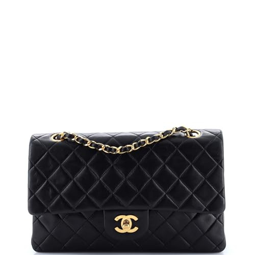 Chanel, Pre-Loved Vintage Classic Double Flap Bag Quilted Lambskin Medium, Black | Amazon (US)