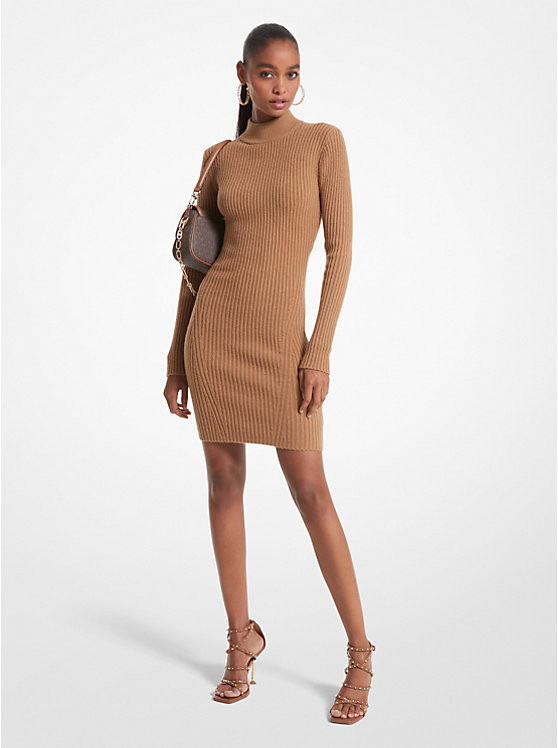 Ribbed Merino Wool Blend Dress | Michael Kors US