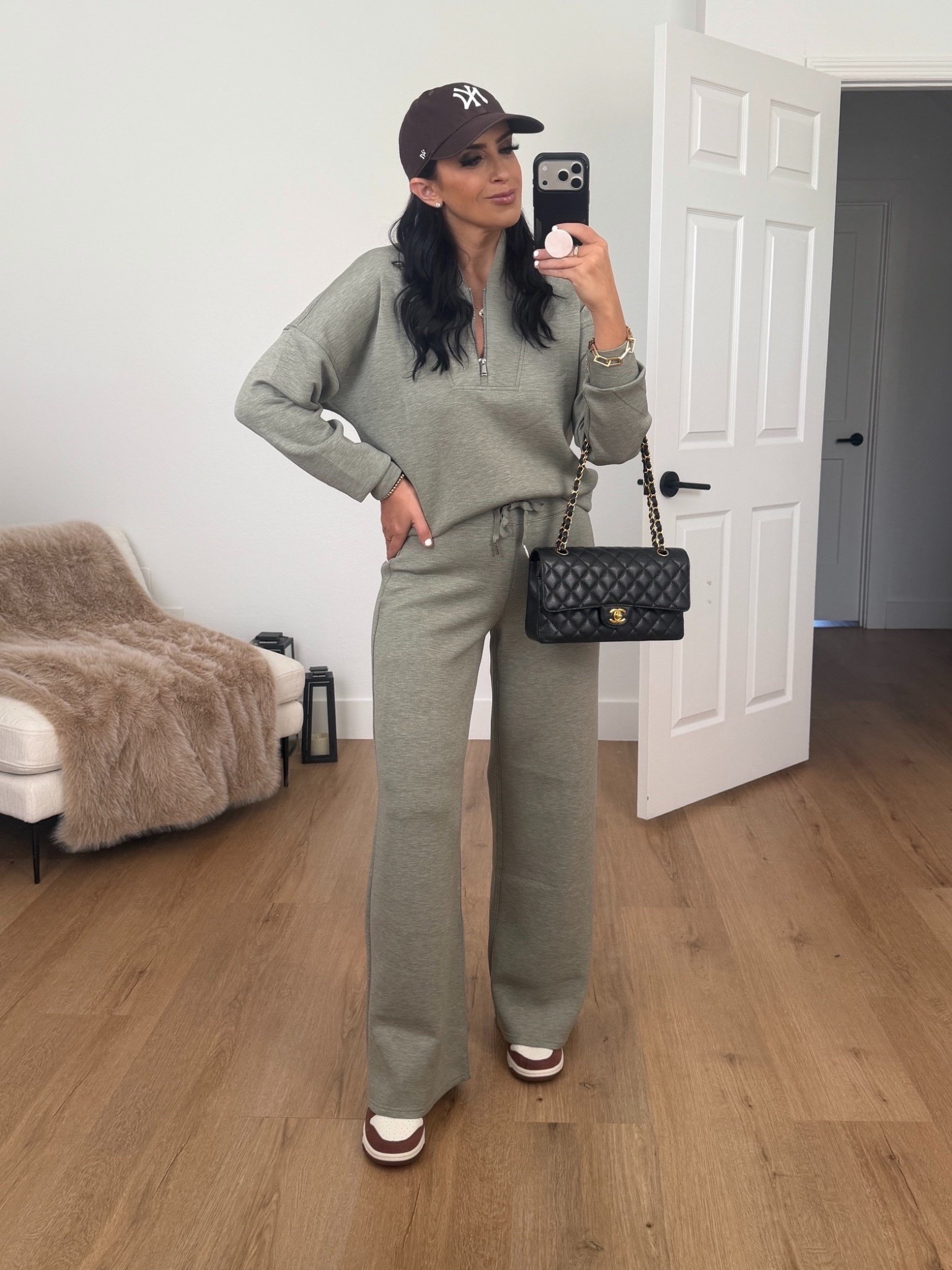 Spanx wide leg pant wearing size small. Spanx SPANX AirEssentials® Shawl Collar Half Zip wearing size small. Now 20% off with code LTKSPANX