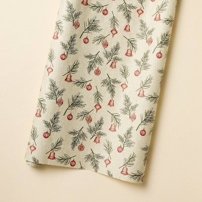 30 sq ft Ornament Pine Sprigs Printed Christmas Gift Wrap Beige/Green - Hearth & Hand™ with Mag... | Target