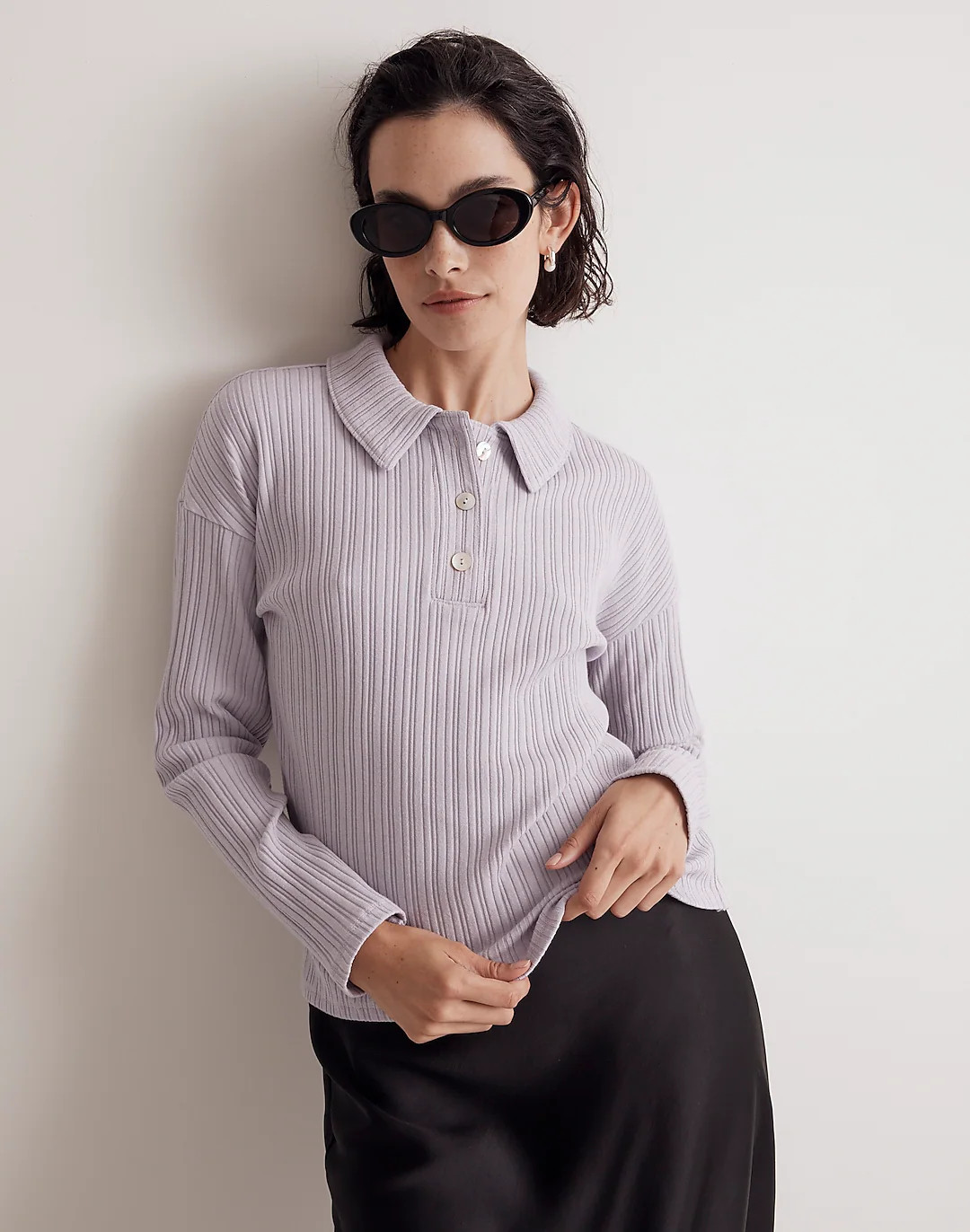Variegated Rib Boxy Polo Shirt | Madewell