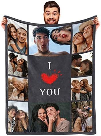 Amazon.com: DayOfShe I Love You Couples Gifts Photo Blanket for Girlfriend Boyfriend Gifts, Perso... | Amazon (US)