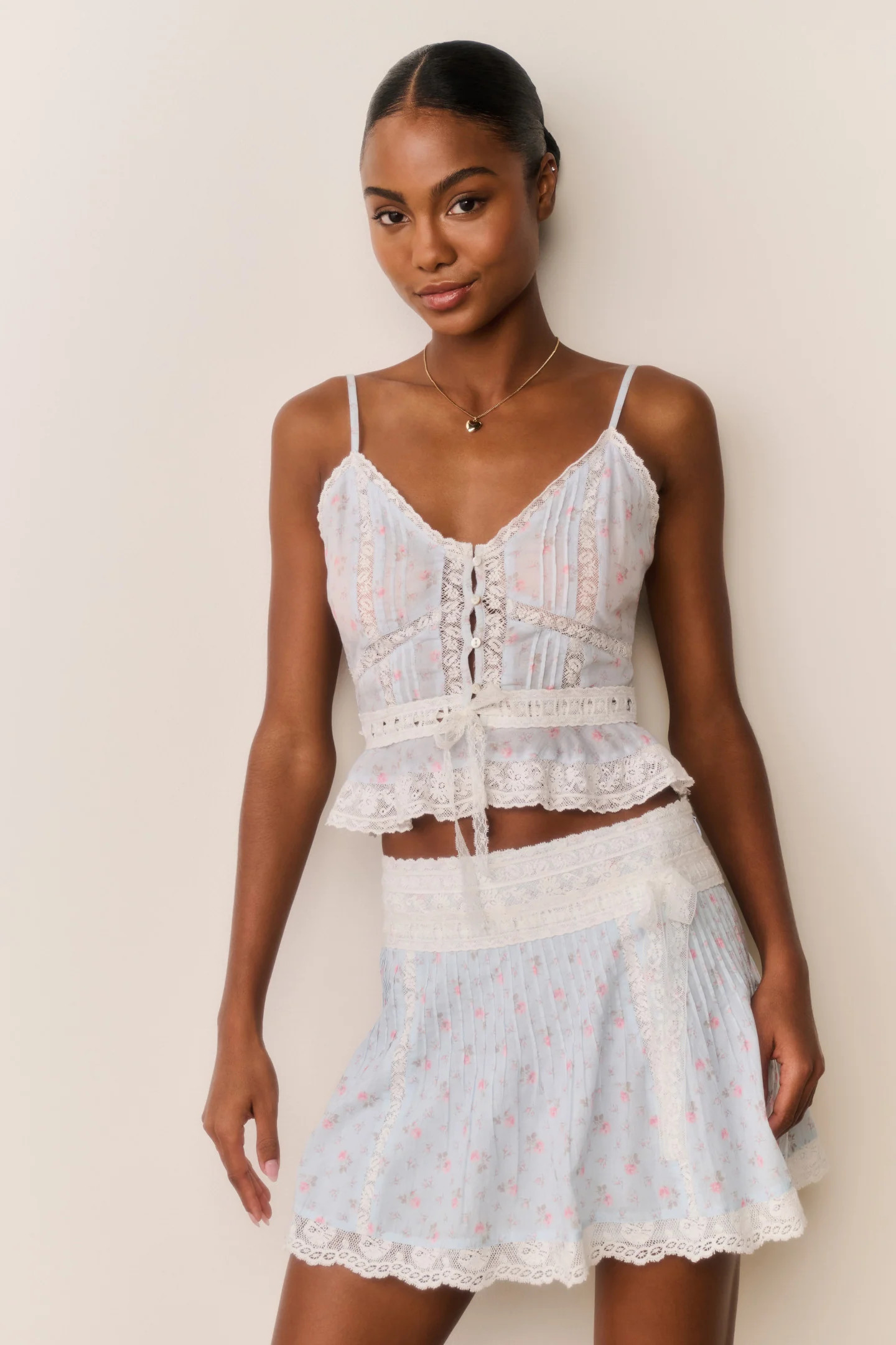 Solena Floral Cotton Mini Skirt | LoveShackFancy