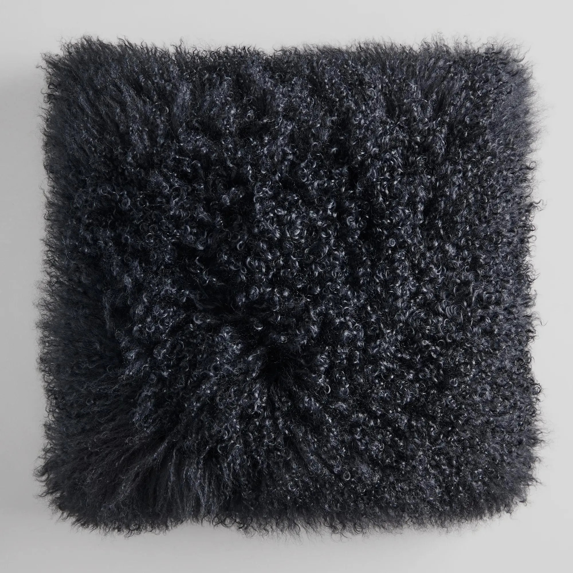 Mia Mongolian Pillow 22" - Black | Z Gallerie
