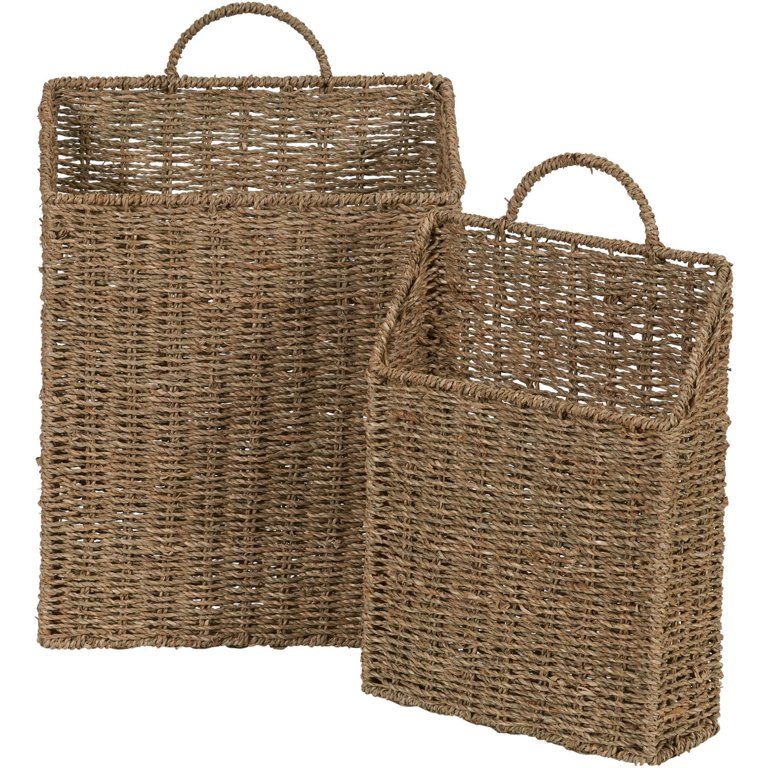 Household Essentials Wicker Storage Basket, Set of 2 - Walmart.com | Walmart (US)