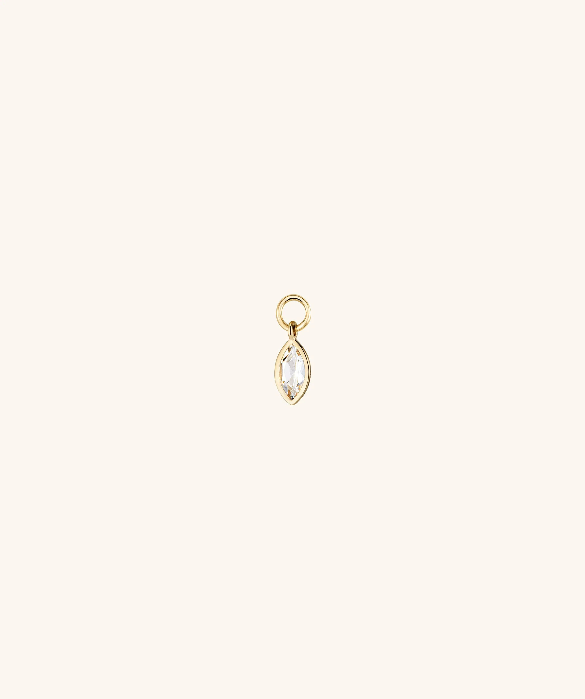 Marquise Gemstone Hoop Charm | Mejuri Fine Crew