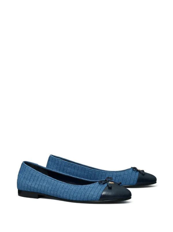 Tory Burch cap-toe Quilted Ballerina Shoes | Blue | FARFETCH BE | Farfetch Global