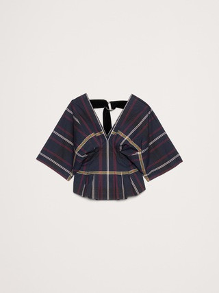 Stretch-Cotton Pleated Top | Banana Republic (US)