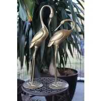 Vintage | Set Of 2 Brass Crane/Egret Figurines/ Birds/ Figurines | Etsy (US)