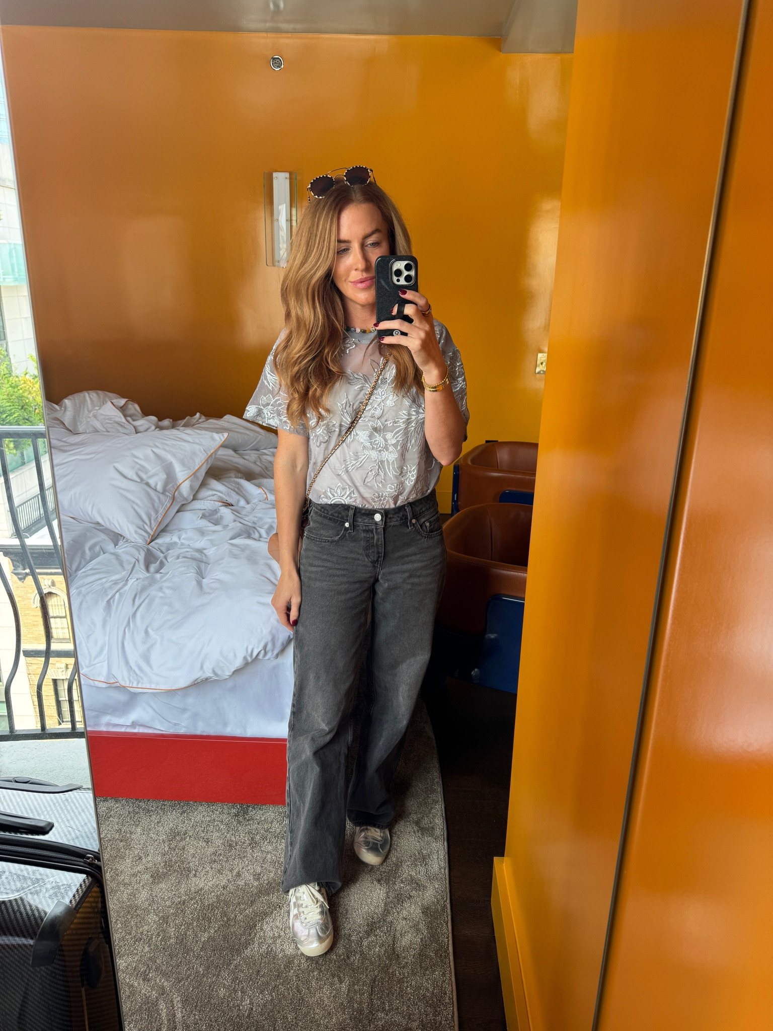 Shirt is an amazon win! Wearing my true size. Wearing a size up in the Levi’s. Shoes are a bit tricky, I’m in the 6.5 (it’s mens’ sizing) and I’m typically an 8-8/5. How cute is the metallic?!

outfit, ootd

#LTKStyleTip #LTKFindsUnder50
