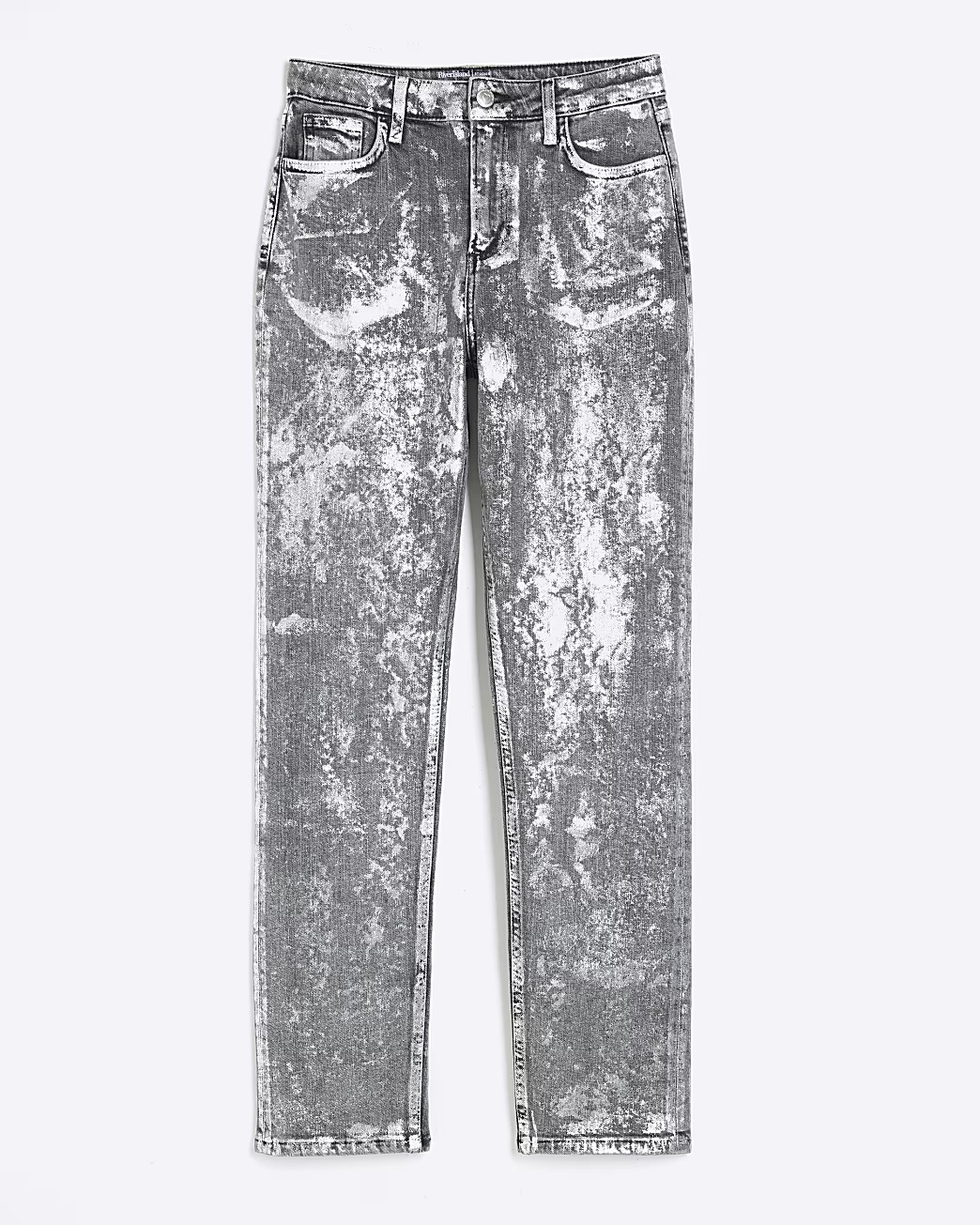 Silver Denim Slim Fit High Waisted Jeans | River Island UK & IE