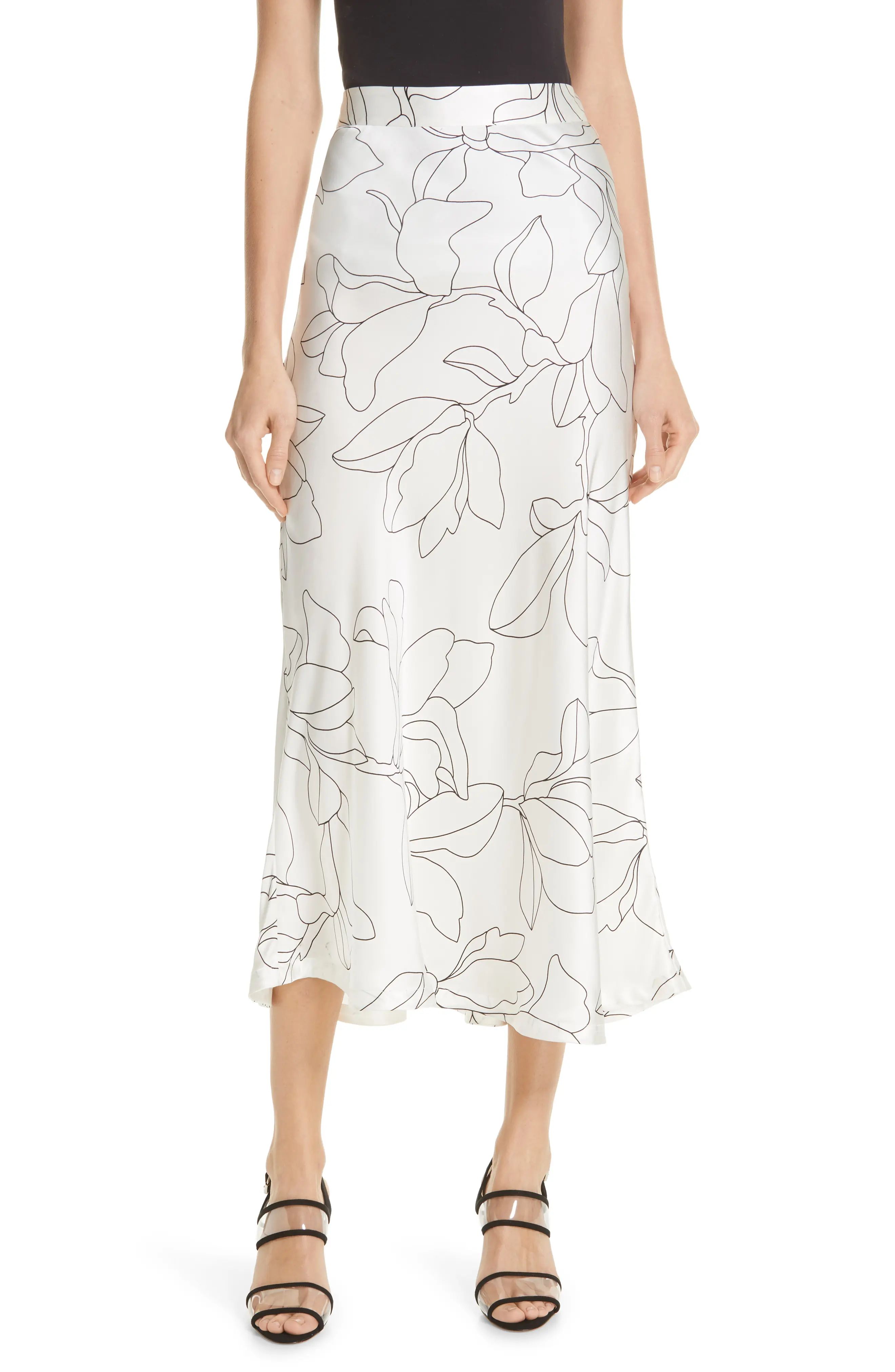 Equipment Iva Floral Silk Midi Skirt | Nordstrom