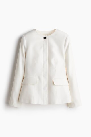 H & M - Fitted blazer - White | H&M (UK, MY, IN, SG, PH, TW, HK)