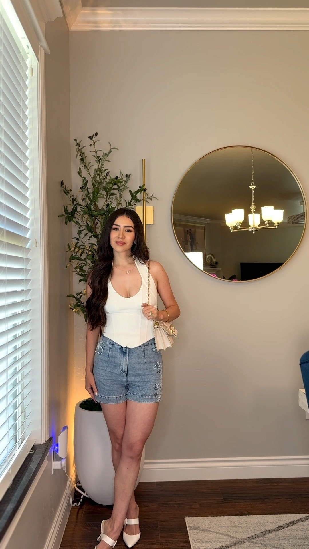Meshki outfit. White top, denim shorts 

#LTKU #LTKStyleTip