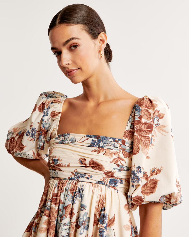 Emerson Poplin Puff Sleeve Mini Dress | Abercrombie & Fitch (US)