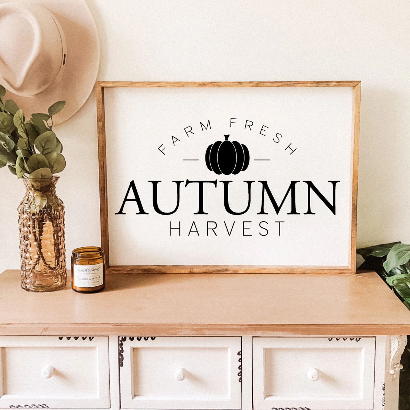 Farm Fresh Autumn Harvest  Fall Decor  Farmhouse Home Decor | Etsy | Etsy (US)