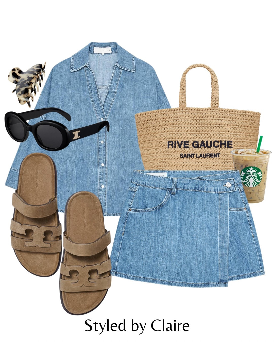 Double Denim Shirt & Skort Set🦋
Tags: Zara light wash set raffia bag saint laurent Tory Burch suede sandals cross strap Celine sunglasses hair claw fashion summer inspo outfit ideas city break chic women’s style Barcelona Dubai Ibiza holiday vacation everyday capsule wardrobe basics 

#LTKstyletip #LTKsummer