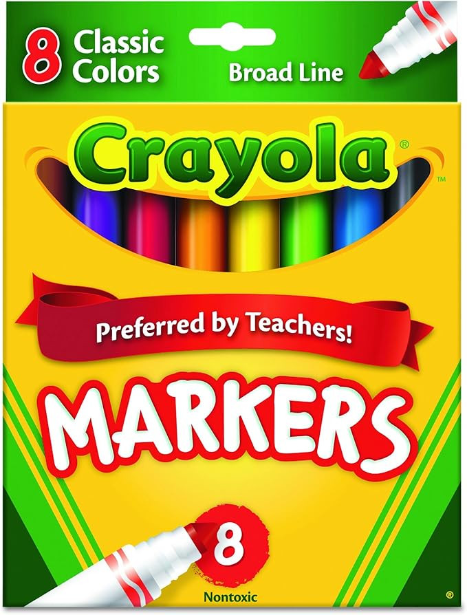 Crayola Broad Line Markers, School Supplies, Colors may vary, 8 Count | Amazon (US)