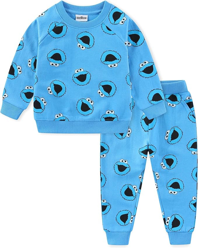 Sesame Street Elmo and Cookie Monster Boys Long Sleeve Shirt and Pants Set for Infant and Toddler | Amazon (US)