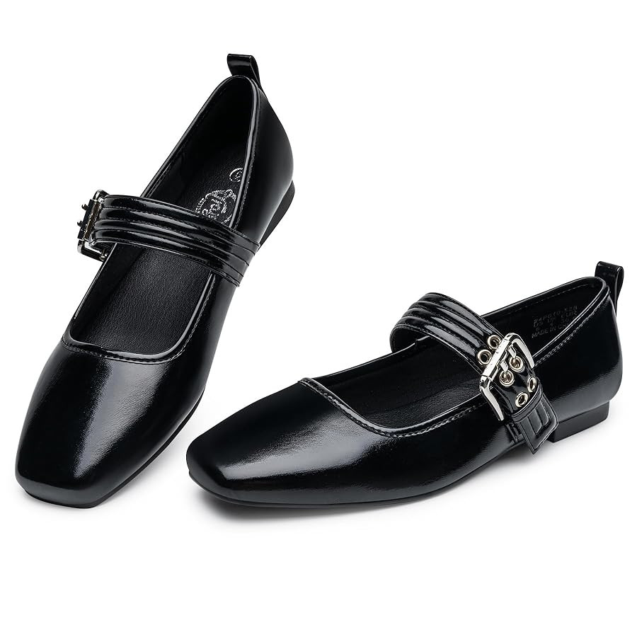 Trary Women's Ballet Flats,Square Toe Velvet Mary Jane Shoes Women,Comfortable Dress Shoes for Wo... | Amazon (US)