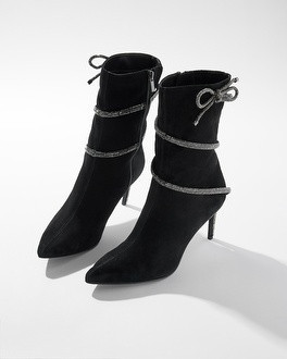 Crystal Bow Heel Bootie | White House Black Market