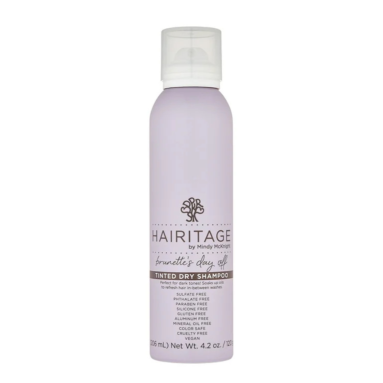 Hairitage Brunette's Day Off Tinted Volumizing Dry Shampoo for Dark Hair | Refreshes 1A–3A, 4.2... | Walmart (US)