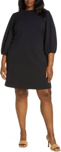 Three-Quarter Sleeve Scuba Crepe Dress | Nordstrom