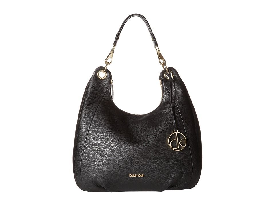 Calvin Klein - Pebble Hobo (Black/Gold) Hobo Handbags | 6pm