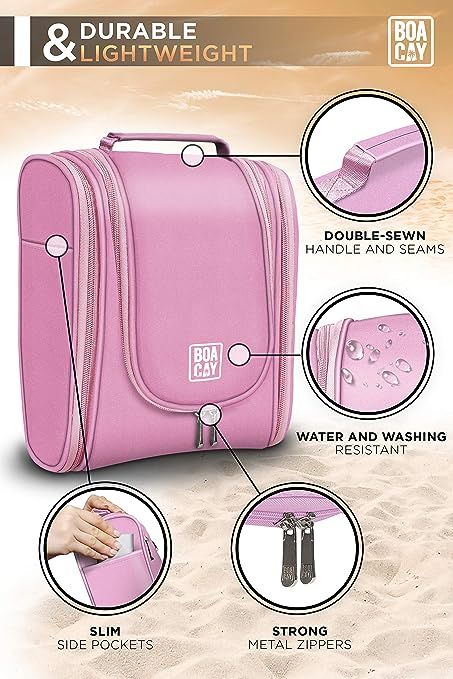 Premium Hanging Travel Toiletry Bag for Women and Men, Hygiene Bag, Bathroom and Shower Organizer... | Amazon (US)