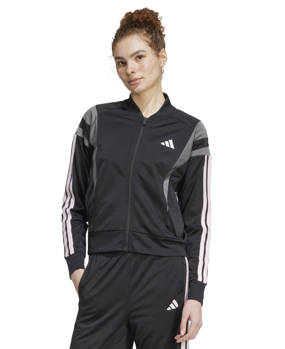 adidas Women's 3S Fashion Track Jacket - Black/grey Four | Macy's
