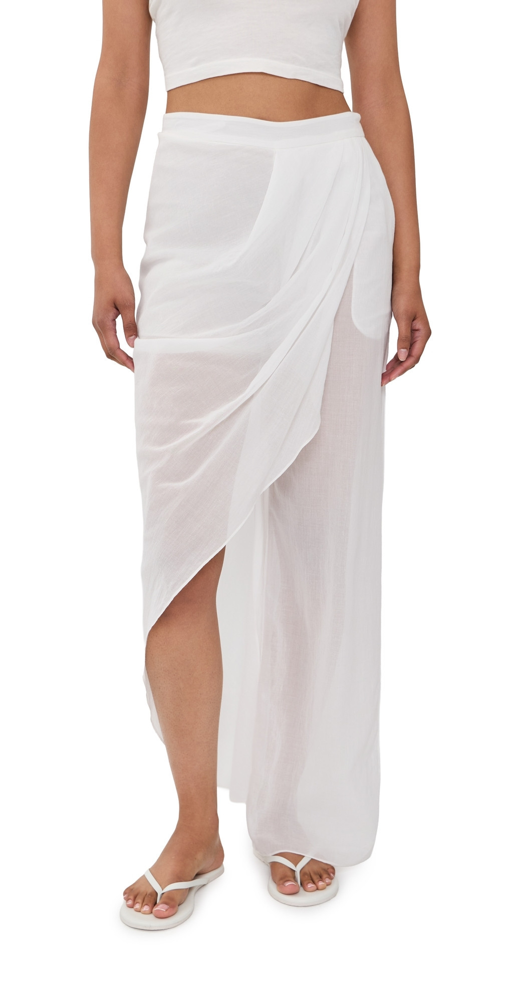 Christopher Esber Draped Skirt Cotton Trousers White 12 | Shopbop