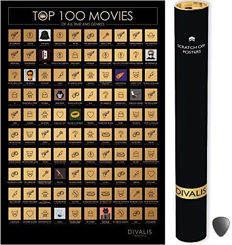 Top 100 Movies Scratch Off Poster - Films of all Time Bucket List - 24x16" Easy to Frame Scratcha... | Amazon (US)