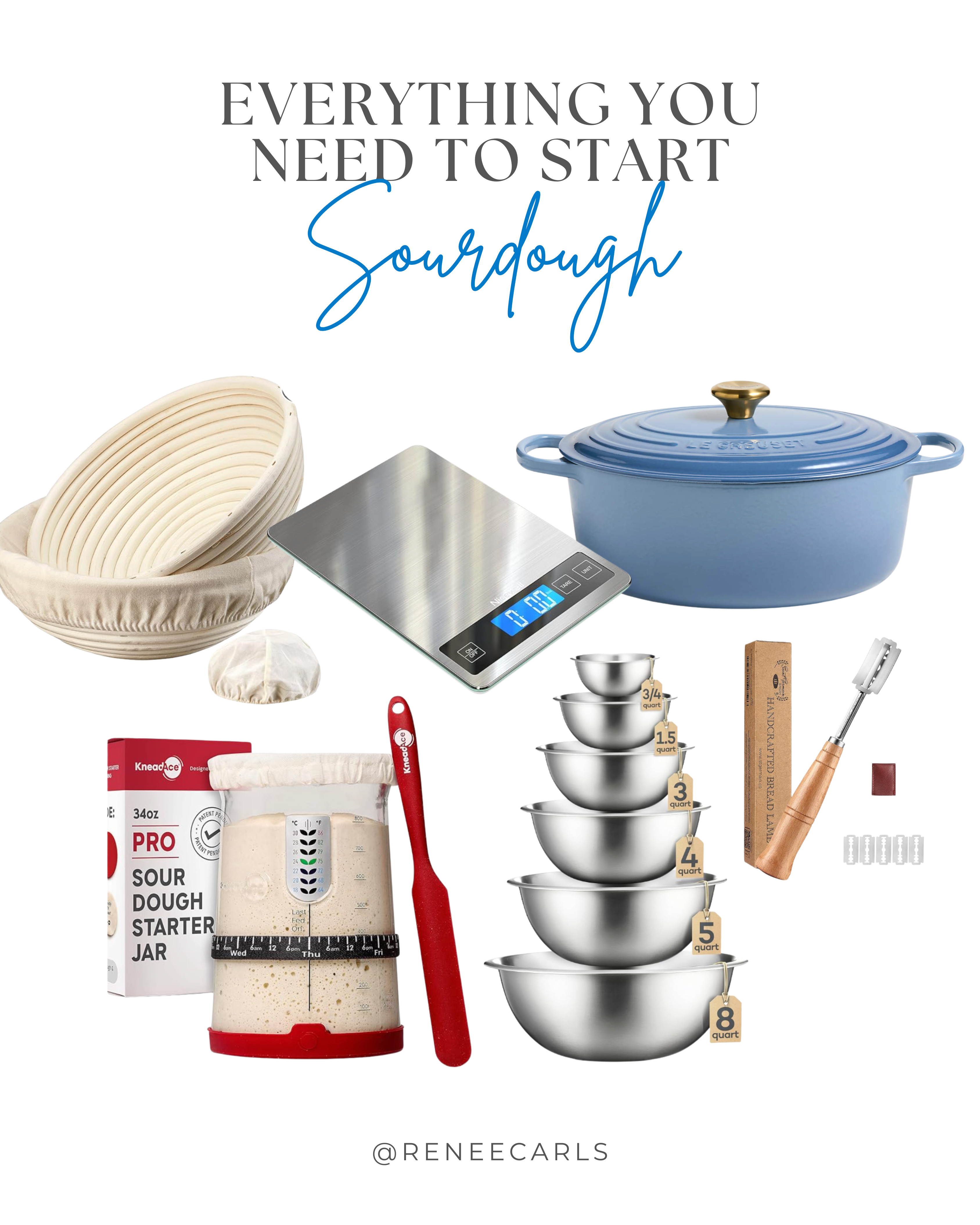 My daughter Taylor has jumped full into the sourdough life. She makes us loaves weekly- it's my favorite. She shared a list of what she uses and swears by for those wanting to start making sourdough. I may even begin in the new year.  

 #LTKCyberWeek #LTKGiftGuide #LTKHoliday