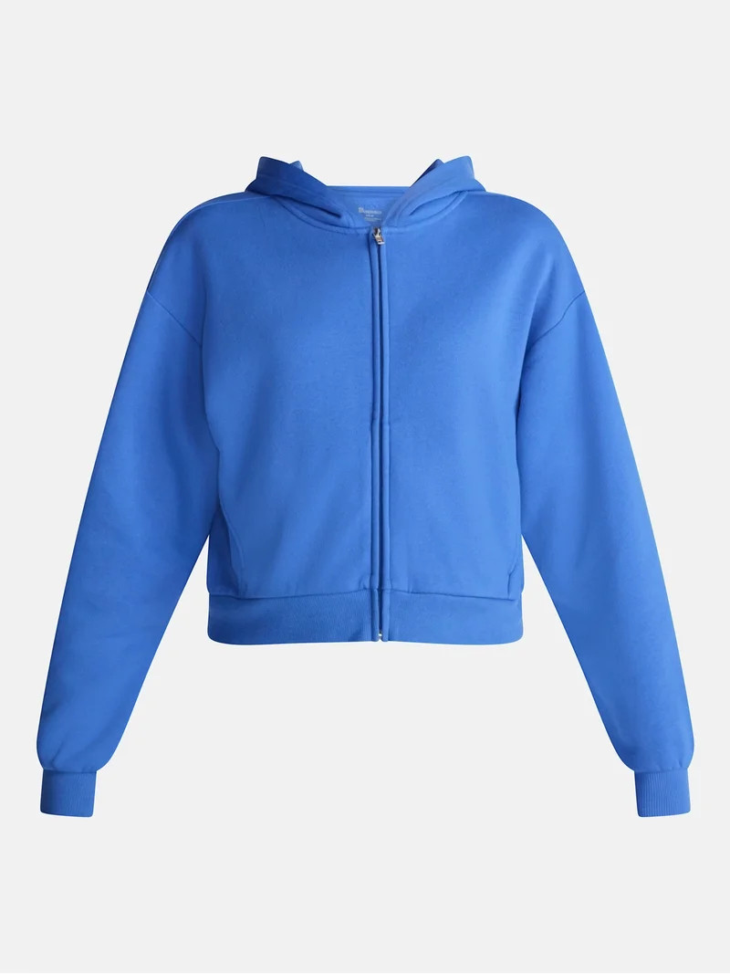 No Boundaries Boxy Zip Up Hoodie, Women's XXS-XXL | Walmart (US)