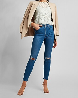 Crochet Lace Crew Neck Top | Express