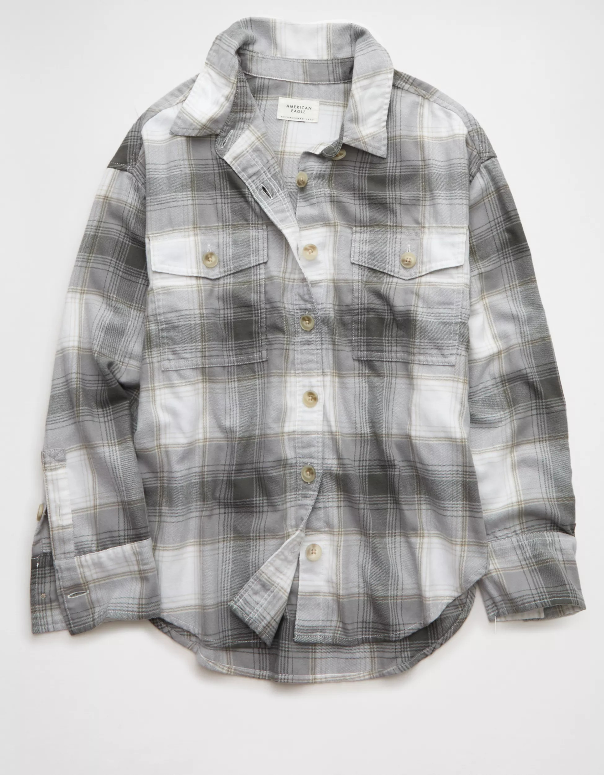 AE Plaid Button-Up Shirt | American Eagle Outfitters (US & CA)