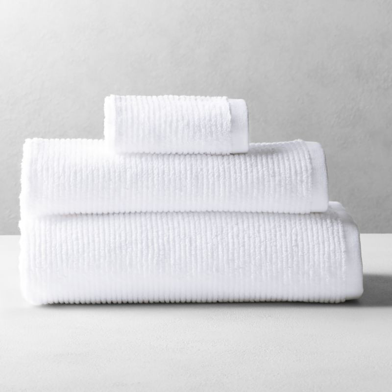 Brooks Organic Cotton White Bath Towel Set | CB2 | CB2