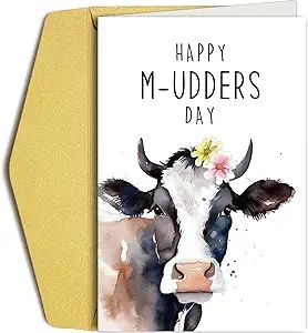 Funny Mother's Day Card for Her, Cute Dairy Cow Mother's Day Card, Punny Mothers Day Card Gift fo... | Amazon (US)