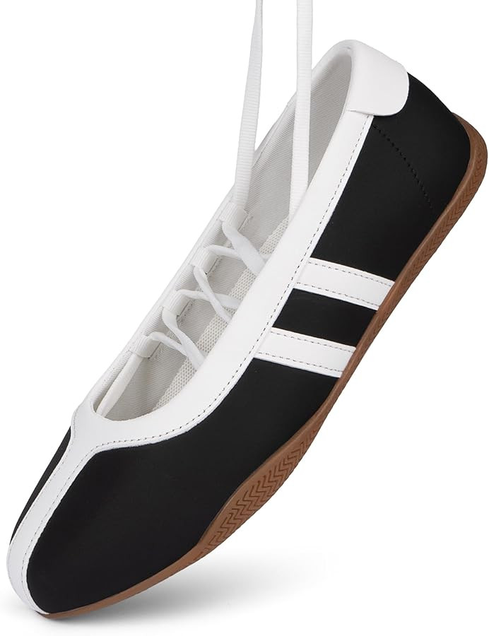 Sneakers for Women Comfortable Business Casual Tennis Shoes Lightweight Lace Up Ballet Flats Foot... | Amazon (US)