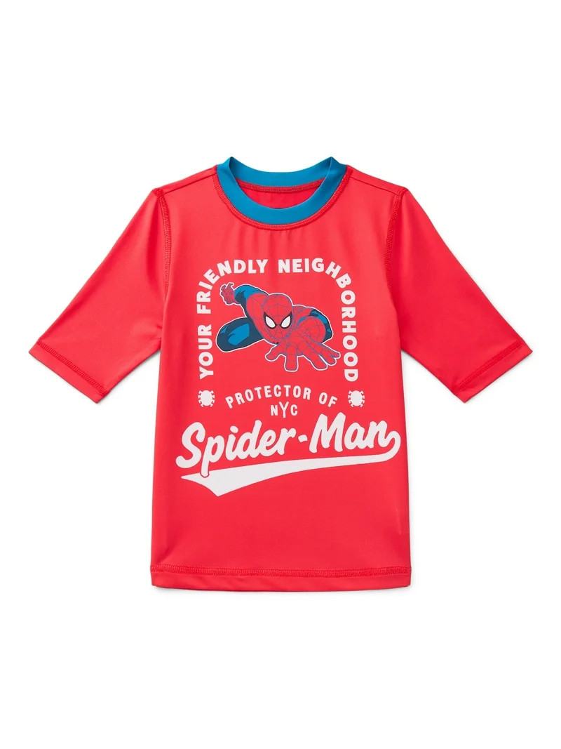 Spider-Man Boys Short Sleeve Rashguard with UPF 50, Sizes 4-12 | Walmart (US)