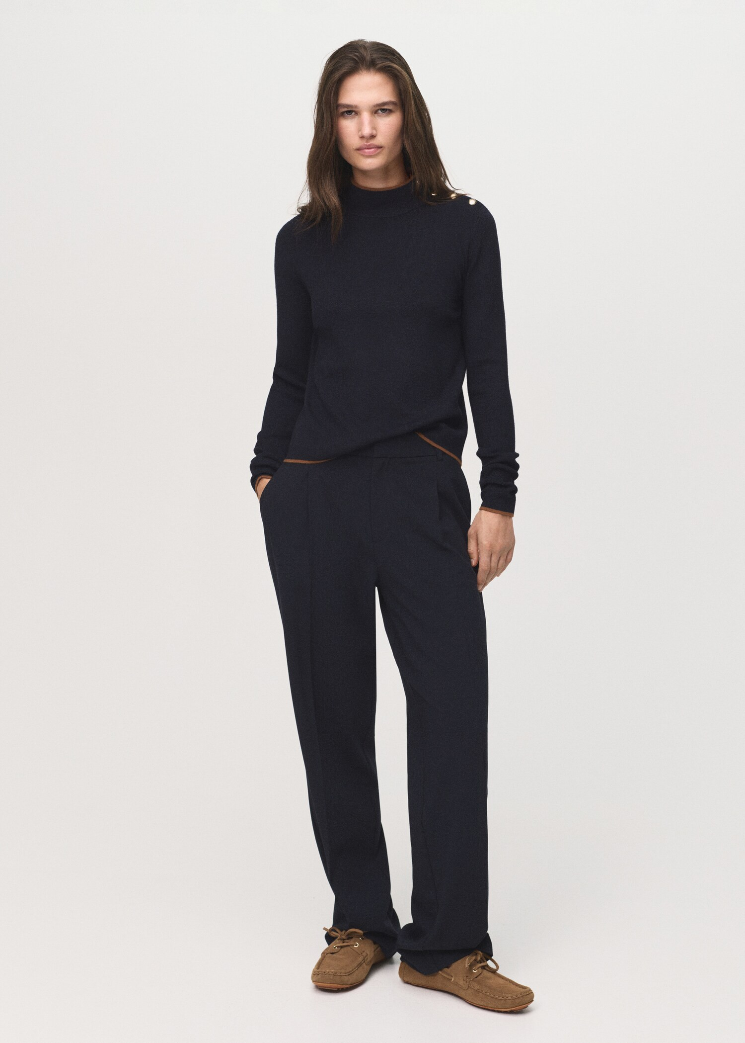 Perkins-neck sweater with button - Women | MANGO USA | Mango (US/MX/AU)